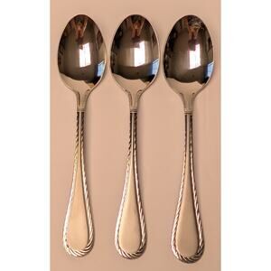 Cambridge Carlyle Mirror Tablespoon Flatware (3) Stainless China Satin Rope Edge